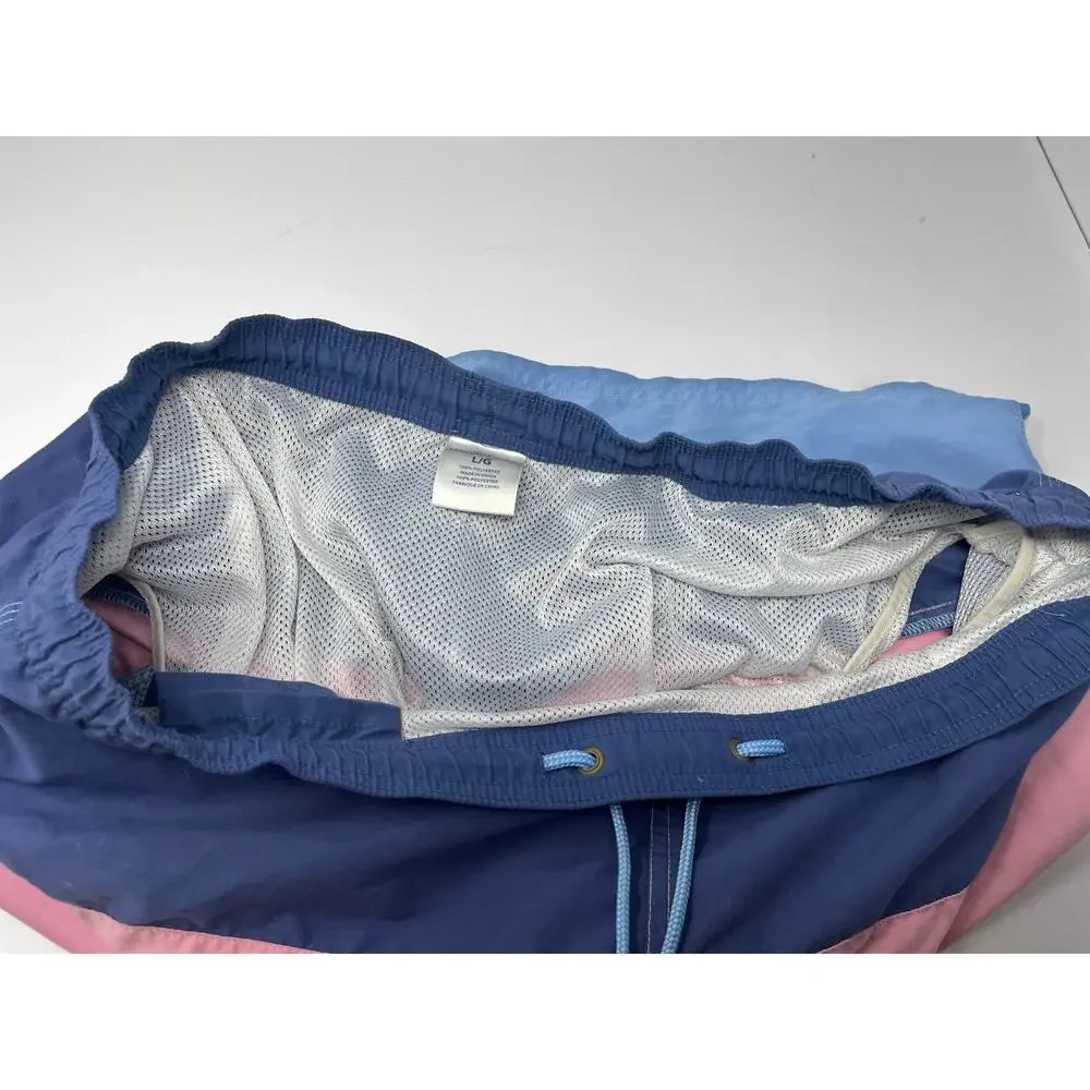 Vineyard Vines Men's Pink and Blue w/Nylon Mesh Swim Trunks size Large Pre-Owned